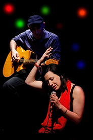 photo of Rafeef performing